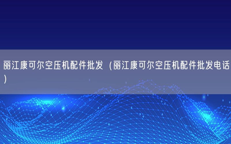 丽江康可尔空压机配件批发（丽江康可尔空压机配件批发电话）