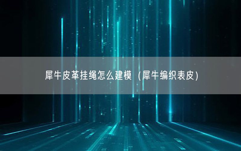 犀牛皮革挂绳怎么建模（犀牛编织表皮）