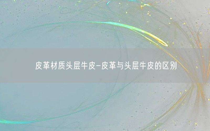 皮革材质头层牛皮-皮革与头层牛皮的区别